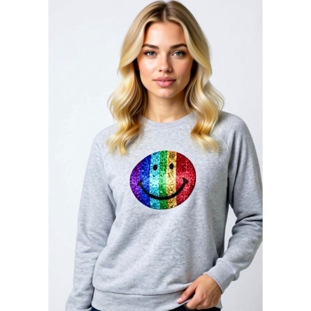 Melissa Masse‎ Smiley Face Sweatshirt Size XL Retail $119